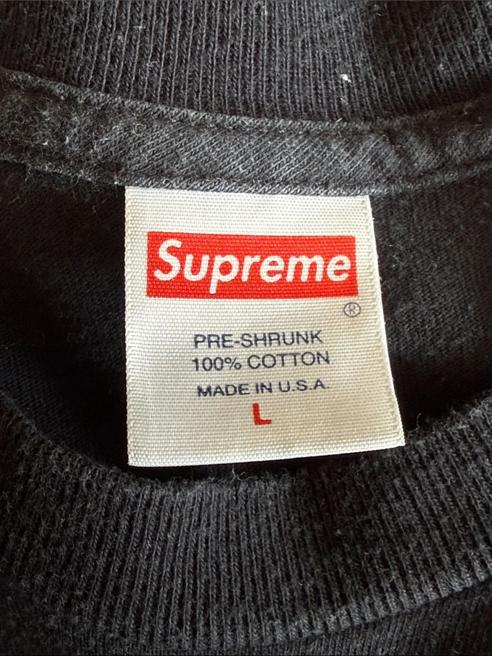 Supreme Black Tee with Blue Wave Logo